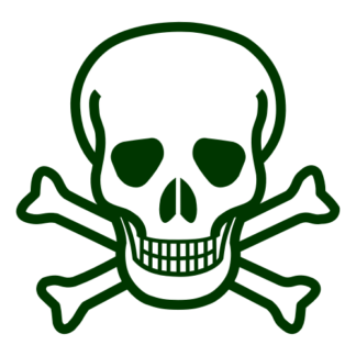 Skull Cross Bones Decal (Dark Green)